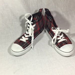 Rue 21 Etc Love Plaid Hi-Top Shoes
